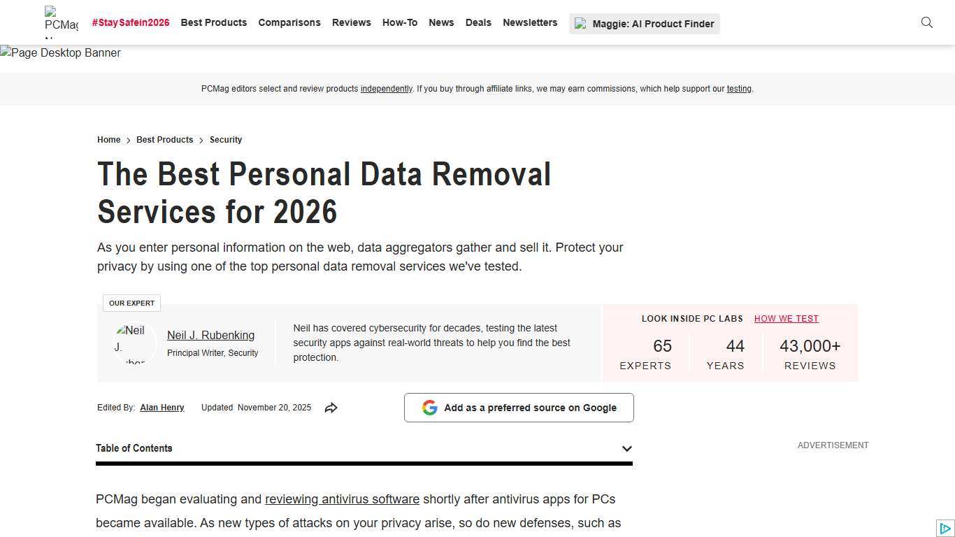The Best Personal Data Removal Services We've Tested for 2026 | PCMag